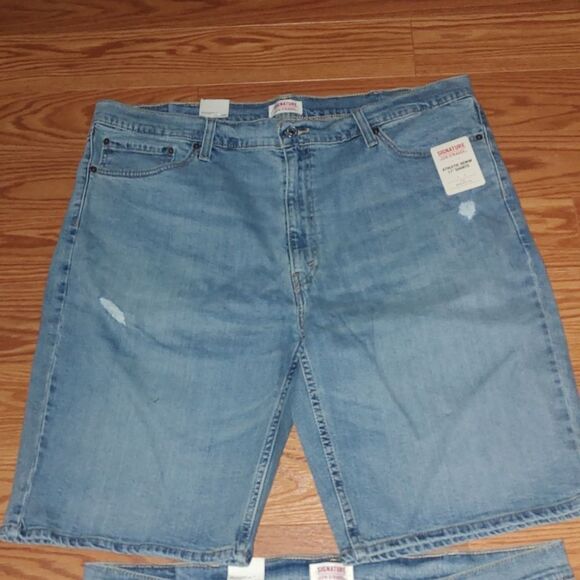 2 pr Signature Levi Strauss distressed Athletic Denim 11" Shorts Sz 40 - Picture 5 of 11